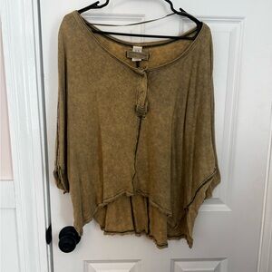 We The Free Tan Asymmetrical Top
